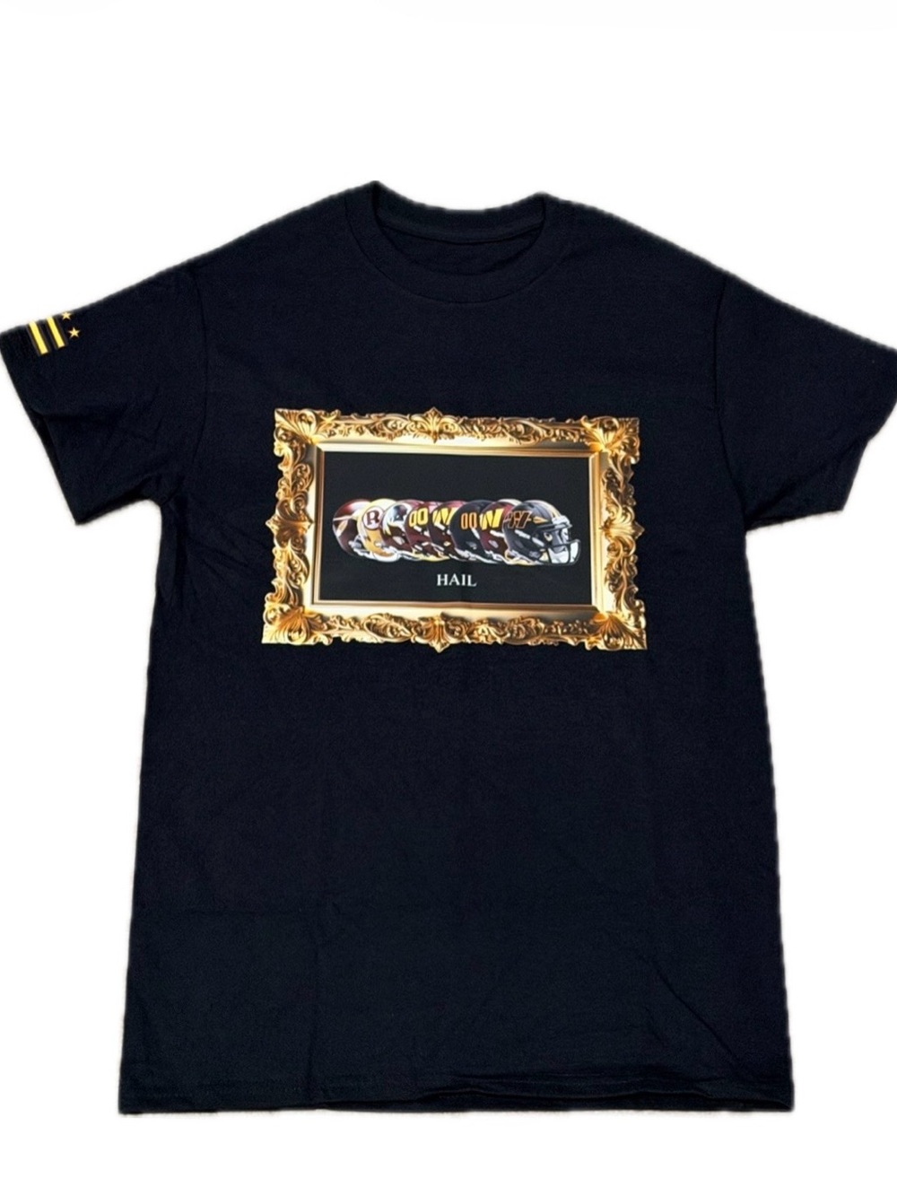 Washington Commanders “HAIL Helmets” Custom Black Graphic Crewneck T-Shirt